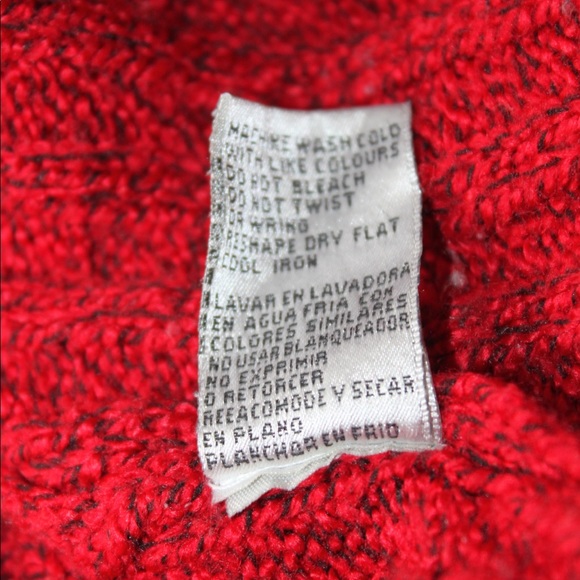 VTG 90s Red/Black Marl Ribbed Turtleneck Sweater L - Picture 8 of 9